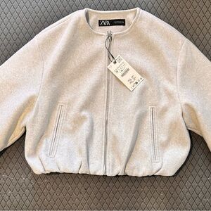 Zara Light Gray Bomber Jacket